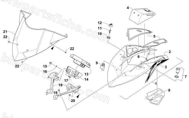 WINDSHIELD AND INSTRUMENTS ASSEMBLIES diagram