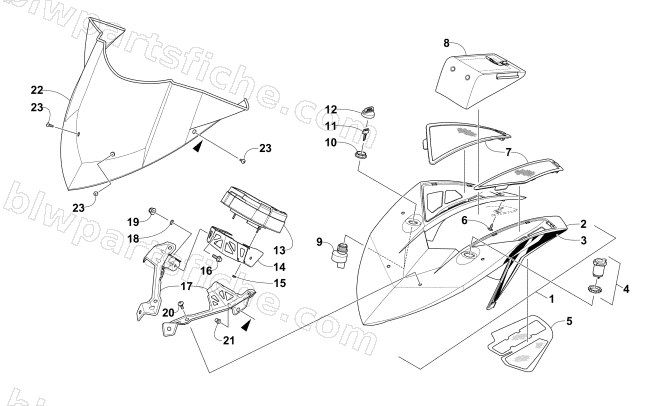 WINDSHIELD AND INSTRUMENTS ASSEMBLIES diagram