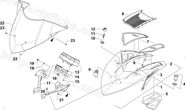 WINDSHIELD AND INSTRUMENTS ASSEMBLIES diagram