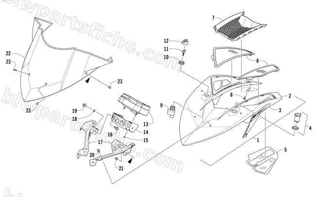 WINDSHIELD AND INSTRUMENTS ASSEMBLIES diagram