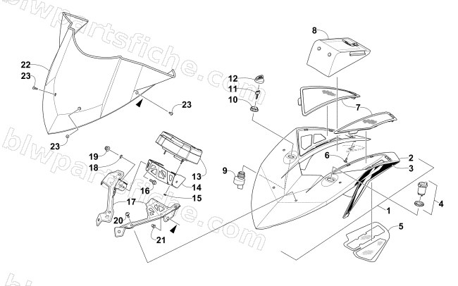 WINDSHIELD AND INSTRUMENTS ASSEMBLIES diagram