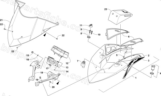 WINDSHIELD AND INSTRUMENTS ASSEMBLIES diagram