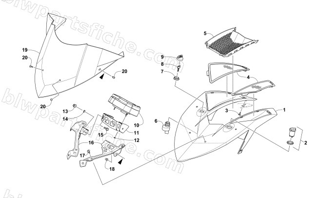 WINDSHIELD AND INSTRUMENTS ASSEMBLIES diagram