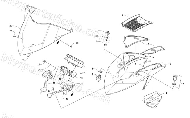 WINDSHIELD AND INSTRUMENTS ASSEMBLIES diagram
