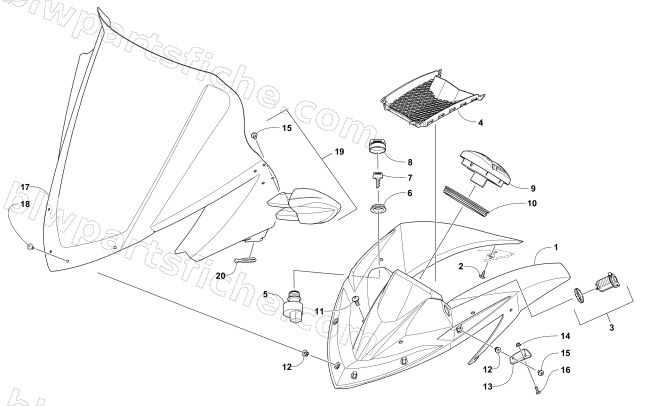 WINDSHIELD AND INSTRUMENTS ASSEMBLIES diagram