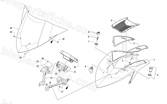 WINDSHIELD AND INSTRUMENTS ASSEMBLIES diagram
