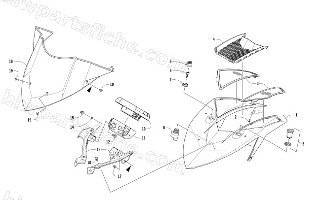 WINDSHIELD AND INSTRUMENTS ASSEMBLIES diagram