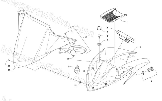 WINDSHIELD AND INSTRUMENTS ASSEMBLIES diagram