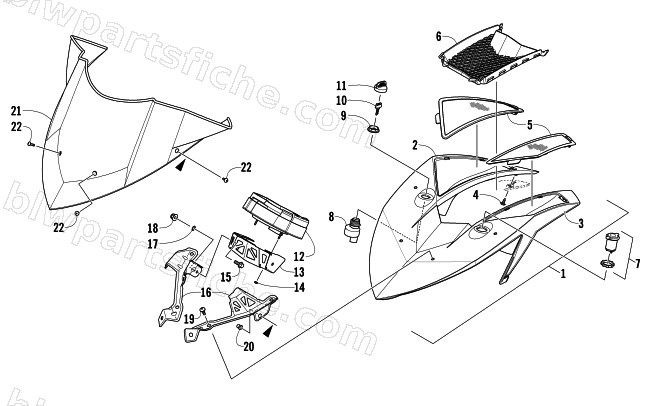 WINDSHIELD AND INSTRUMENTS ASSEMBLIES diagram