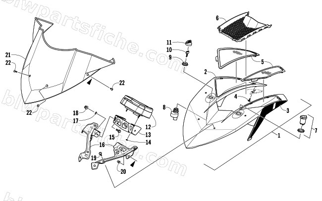 WINDSHIELD AND INSTRUMENTS ASSEMBLIES diagram