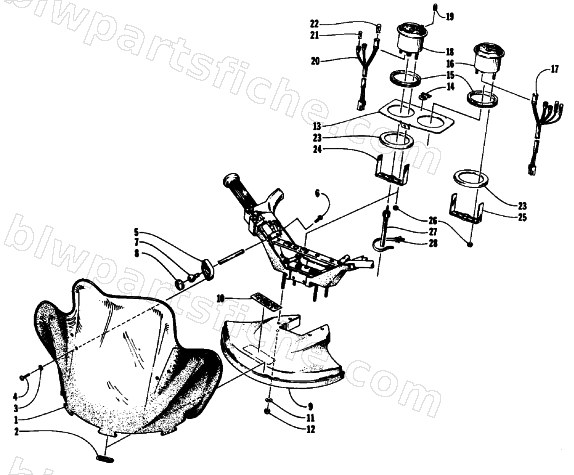 WINDSHIELD, FAIRING, AND INSTRUMENTS diagram